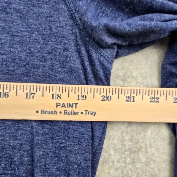 Temofon Womens Long Sleeve Lightweight Top Heathered Blue Crew Neck Rayon Blend - Picture 6 of 6